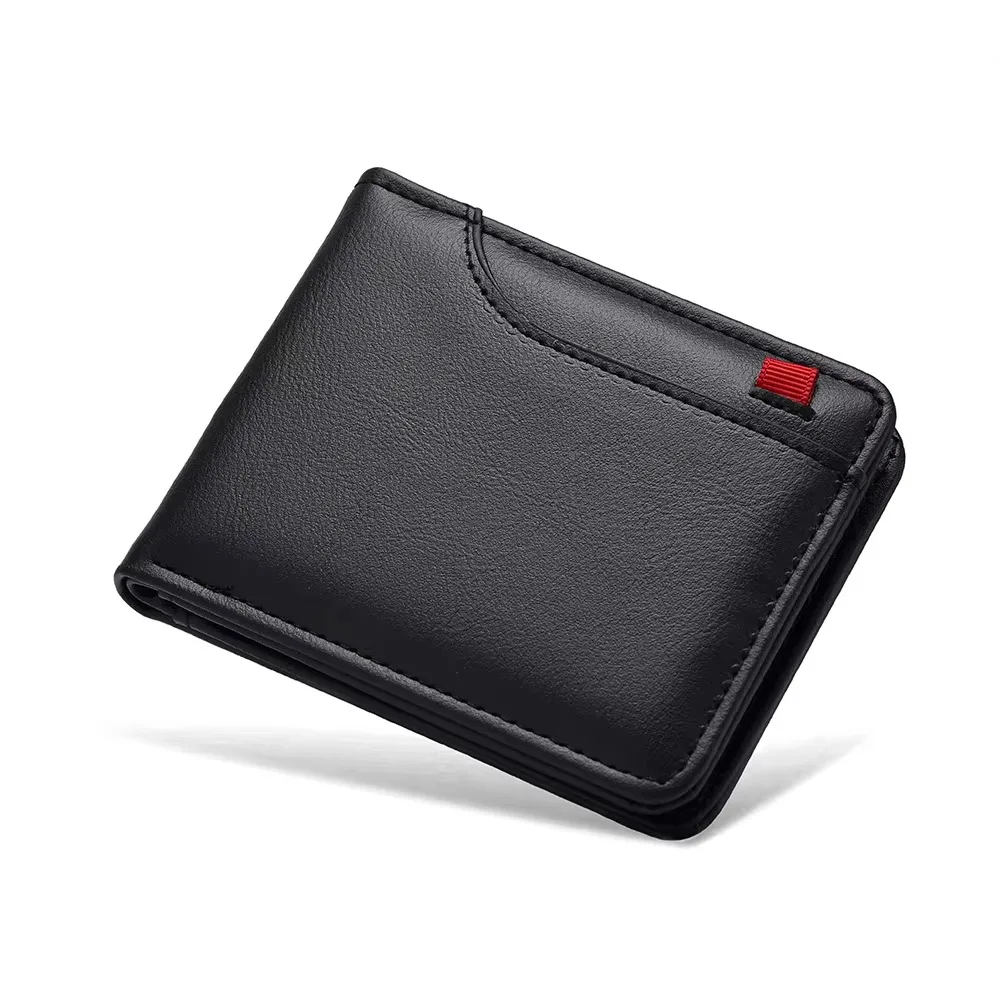 

Portable Classic Men's Short Wallet Pu Leather Business Male Bifold Wallets Ultra Thin Casual Coin Pocket Travel