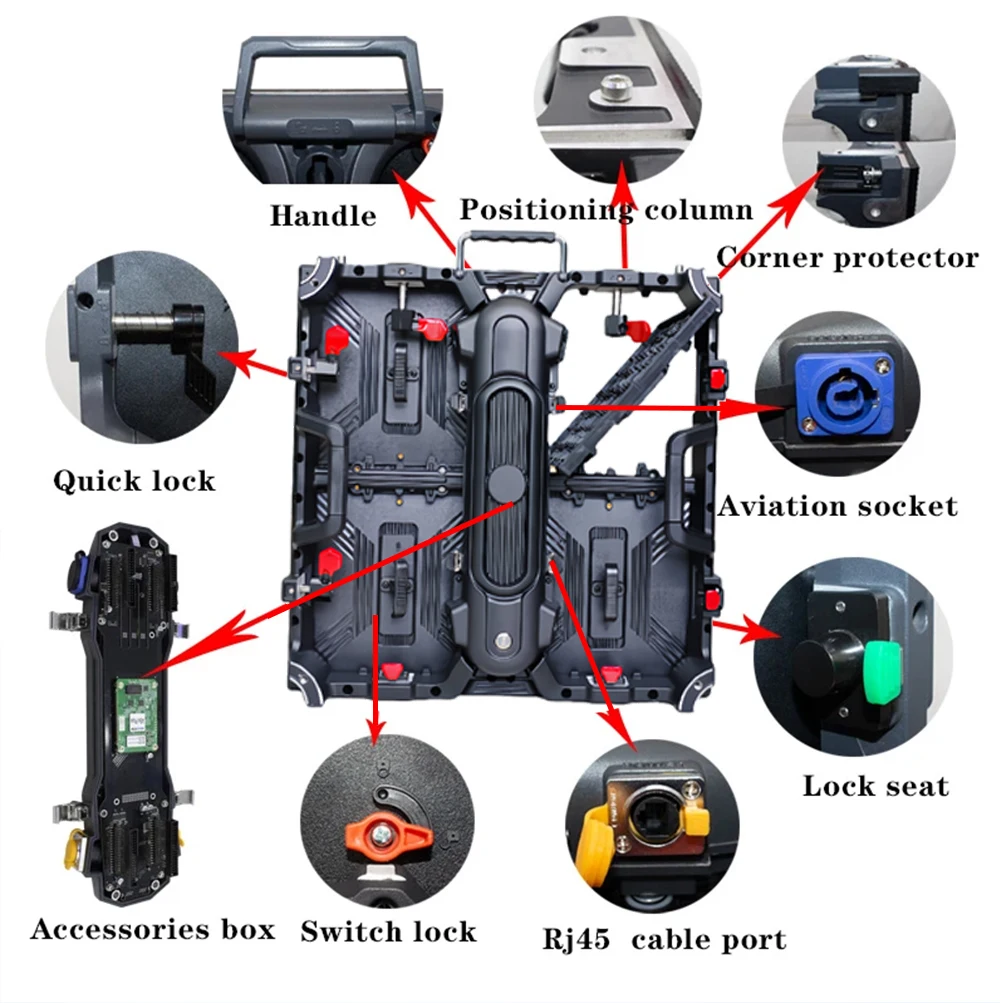 LED Full Color P4.81 P3.91 P2.976 Indoor Matrix Module 250x250mm Panel 64x64 Pixels SDM2121 Light Rental Display Video Wall
