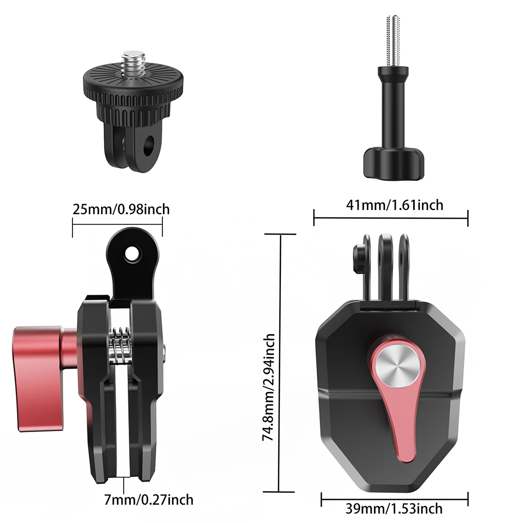 BGNing Motorrad-Windschutzscheiben-Halterungsklemme für DJI POCKET 4 für Insta360 X5 X4 X3 GO3S/ACE PRO2 /DJI Action 5 Pro 4 3 2 – Detail 11