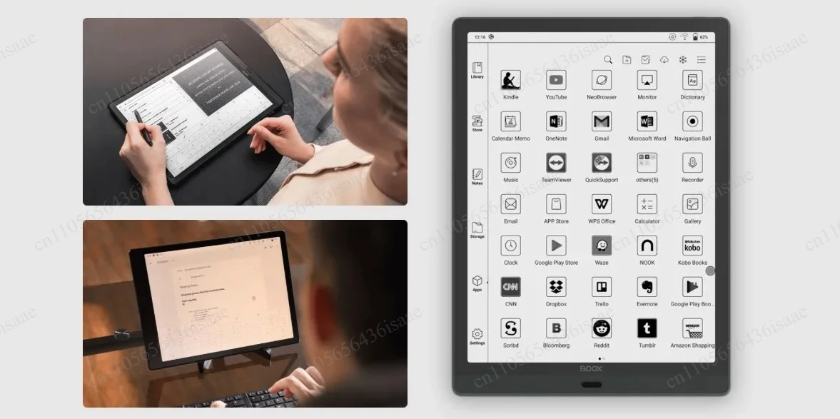 Max Lumi 13.3 Inch E-Ink Tablet Android 10 64GB/256GB 2200x1650 Type-C OTG Ebook Notepad