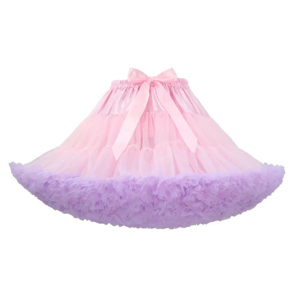 Mulheres Multi- Layered Puffy Tulle Tutu, Anágua curta, Crinolina, Saia sem capuz, Roupa interior