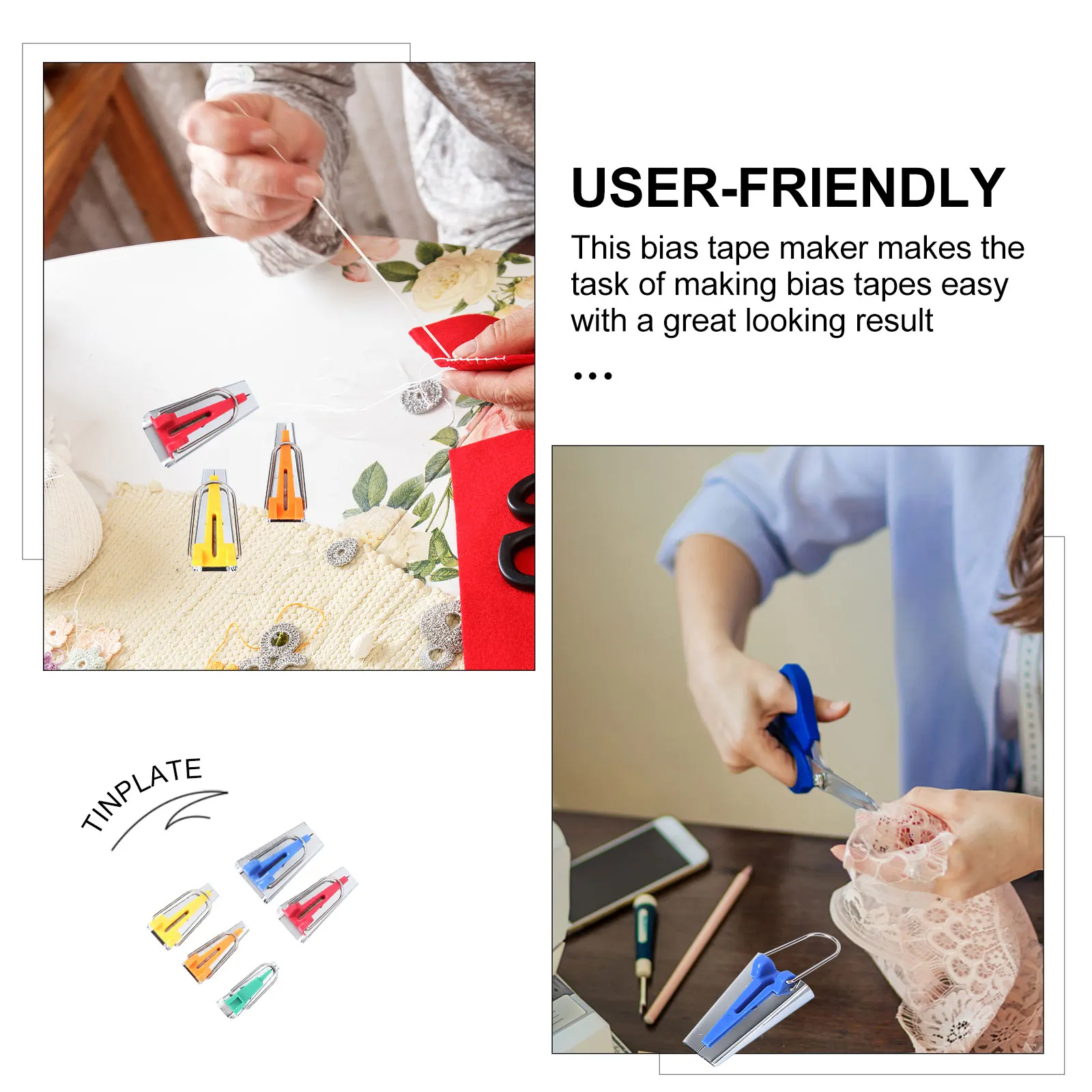 

5 шт., набор косовых лент, инструменты для переплета ткани, шитье, квилтинг, 6 мм, 9 мм, 12 мм, 18 мм, 25 мм, простой в использовании, быстро складной утюг, выдвижной