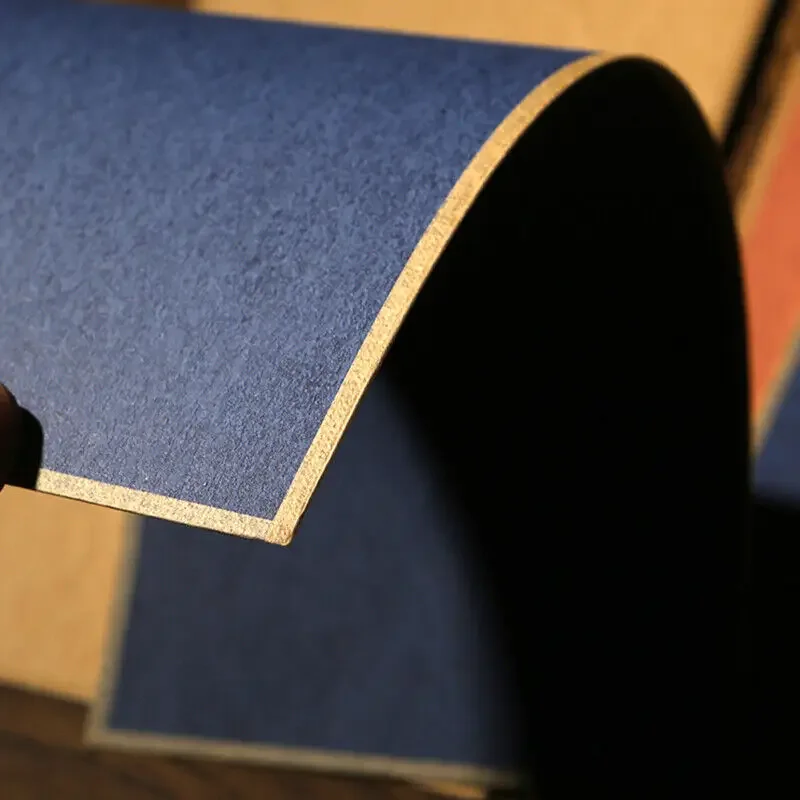 5PCS Chinese Xuan Paper Cards Half Ripe Calligraphy Handwritten Greeting Cards Multicolor Creative Retro Aat Blank Bookmark