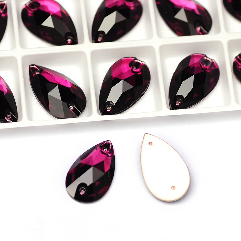YANRUO 3230 All Sizes Amethyst Glass Stones Sew On Crystal Drop Strass Flatback Rhinestone For Handicrafts