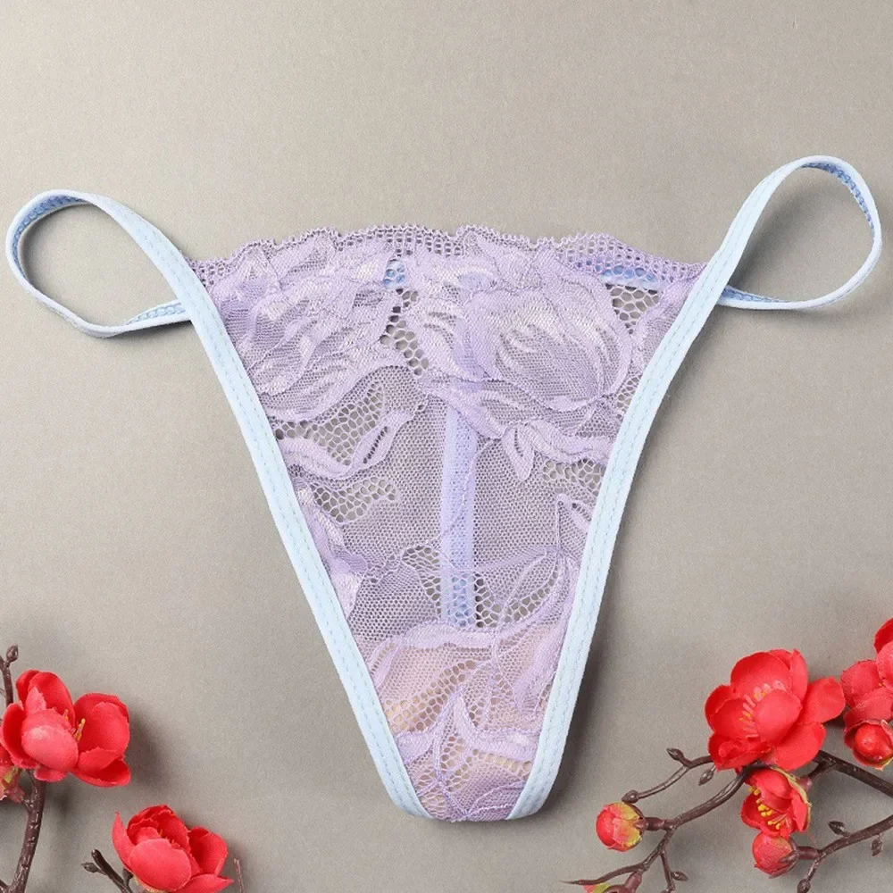 New Women\'s Sexy Low Waisted Lace Thongs Lingerie G-String Panties V-String Knickers Underwear Briefs Breathable Female Thongs