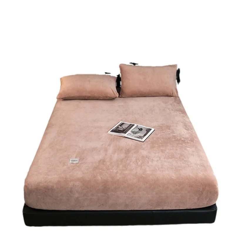 Juego de cama, sábanas y fundas de almohada, juego de funda de cama, ropa de cama, Sábana térmica, Protector de sábanas de terciopelo de leche, forro polar Coral