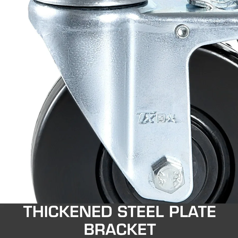 Roues d'échafaudage Baker 4 Pack 5 roues d'échafaudage 1 tige ronde solide roues de 280LBS pour échafaudage roues d'échafaudage en caoutchouc avec