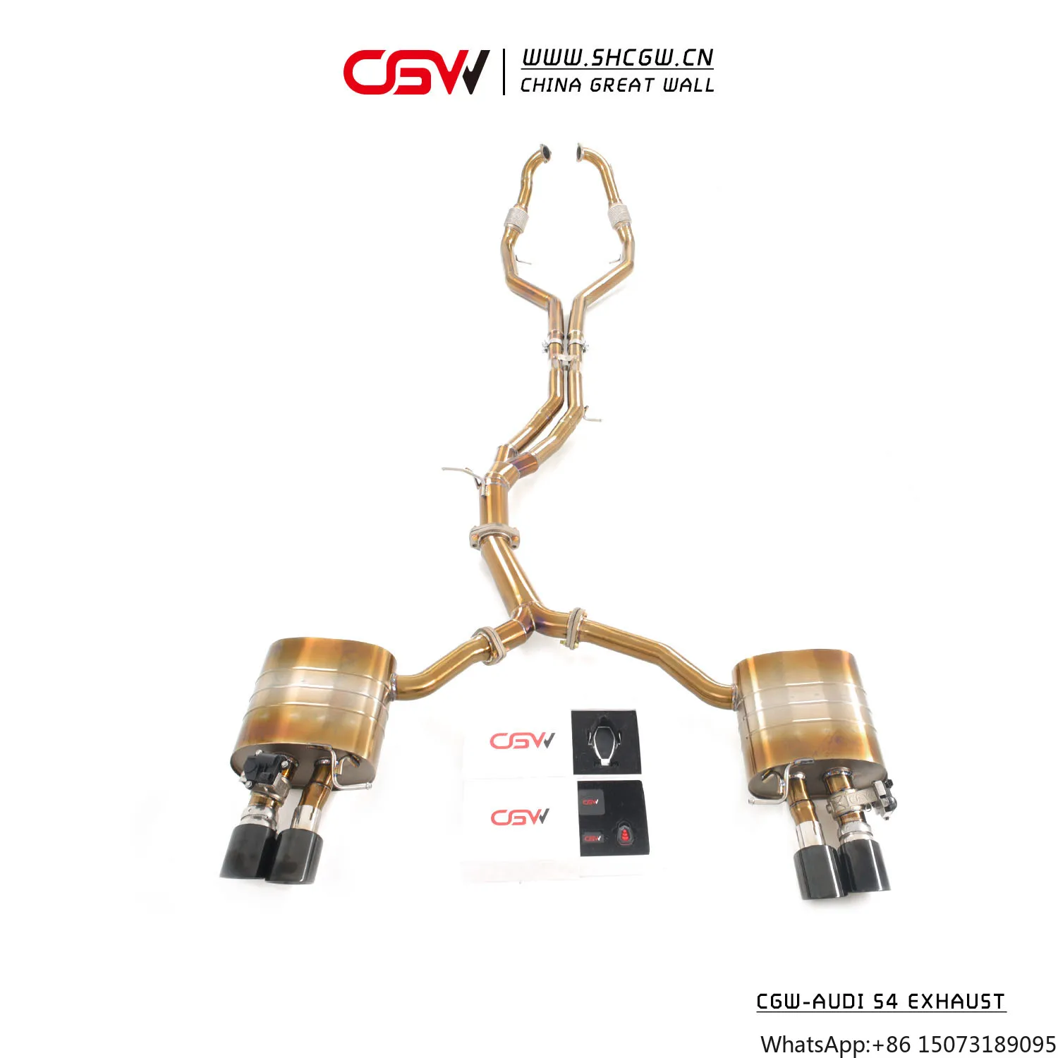 

Активный звуковой глушитель из титанового сплава с электрическими клапанами, выхлопная система Catback для S4 B9 2017-2024