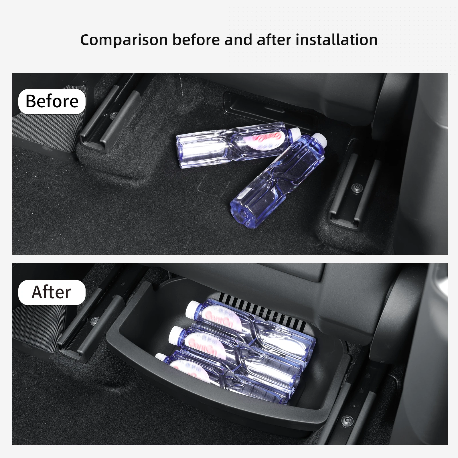 LUCKEASY for Tesla Model Y L 6 Seats 2025-2026 Under Seat Storage Box Accessories Front Row Seat Drawer Type Storage Lower Box