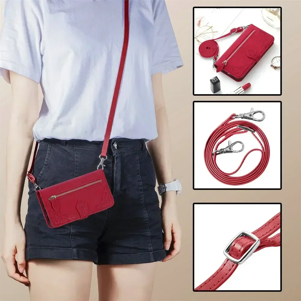 ل Poco F8 Ultra X7 Pro M7 F7 C85 5G محفظة حافظة سستة جلدية Crossbody حافظة للبطاقات eتوي Poco F7 حافظة Mi X 7 F 8 C85 كتاب Funda #6