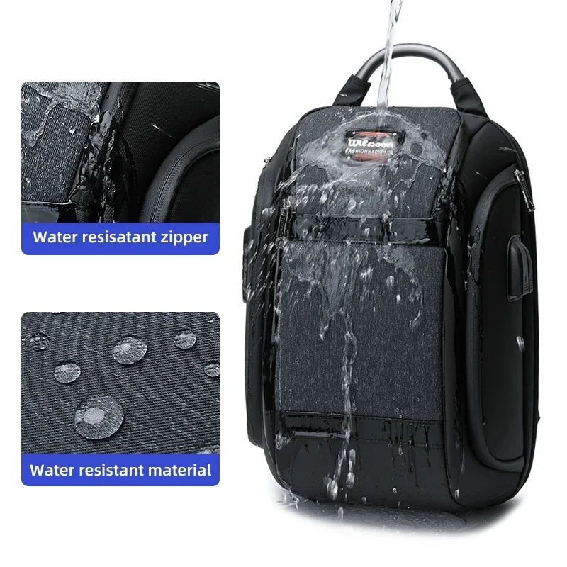 WIERSOON Travel Backpacks Men New Anti-thief Women Waterproof Shoulder Bags USB Charging Unisex Travel Leisure Backpack