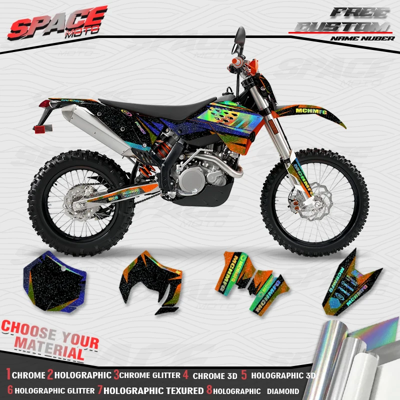 SPACE MOTO Custom Motorcycle Graphics Background Decals Stickers For KTM 07-10 SXF 08-11 EXC