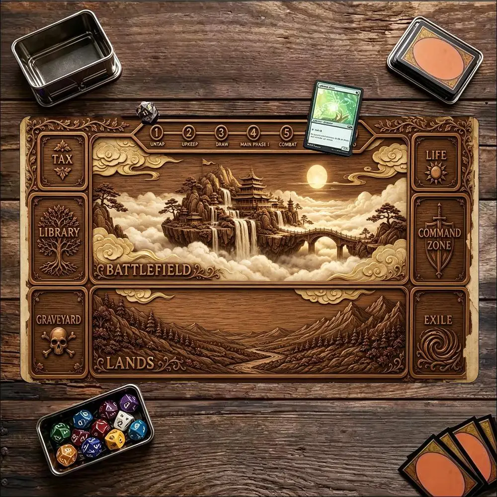 Large Desk Mat Fantasy Cartoon Design Office Mouse Pad Extended Keyboard Mat Non Slip Desktop Decor for Work Study and Gaming