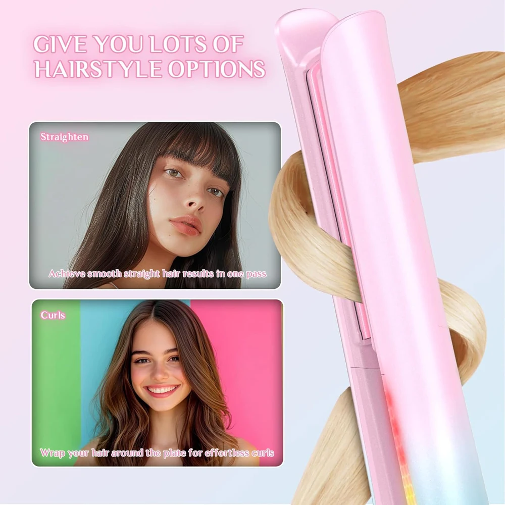 Professional Hair Straightener 470F Salon Ceramic Hair Flat Iron Smooth Hair Styling Tools Colorful Light Dual Votage