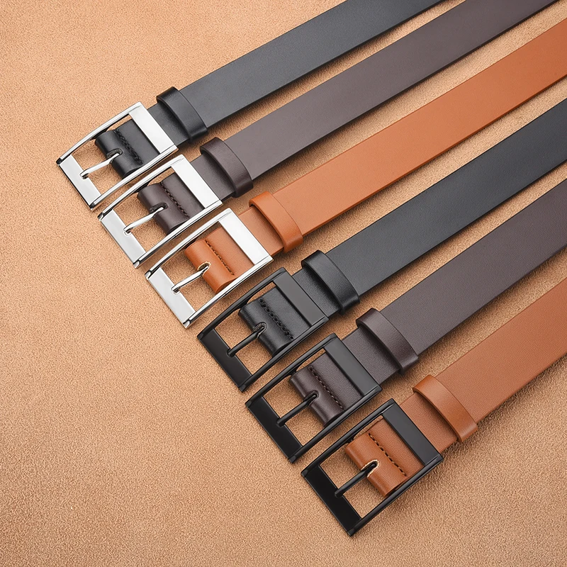 Neuer Luxusgürtel für Herren, PU-Ledergürtel mit Metallstiftschließe, hochwertiger Gürtel einer bekannten Marken-Designer-Marke, Jeansgürtel für Herren – Detail 3