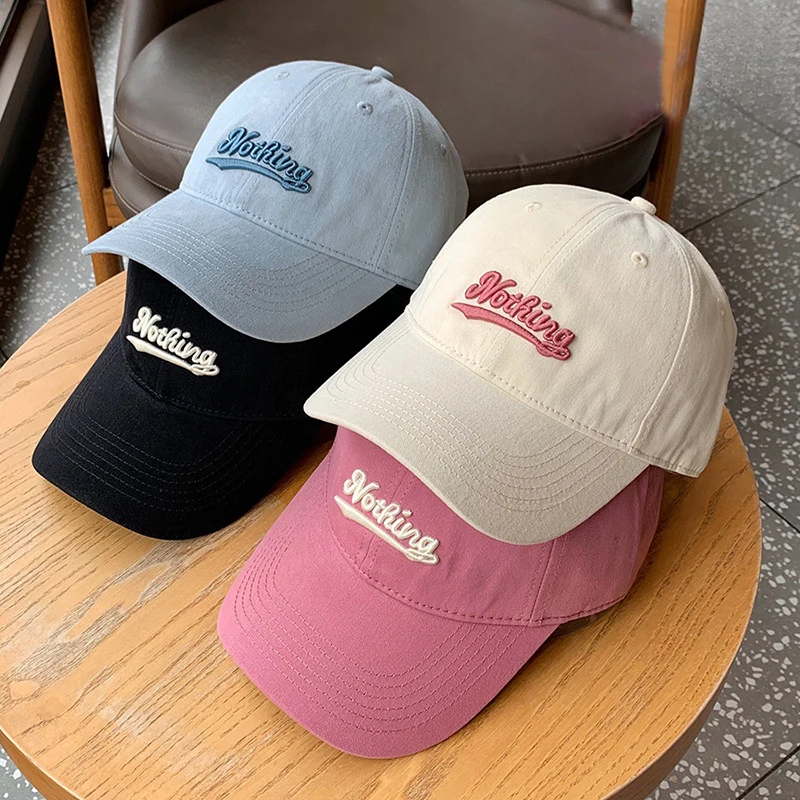 

Letter Embroidery Baseball Hat For For Women Men Fashion Duck Tongue Cap Outdoor Sunshade Peaked Caps Solid Color Visors