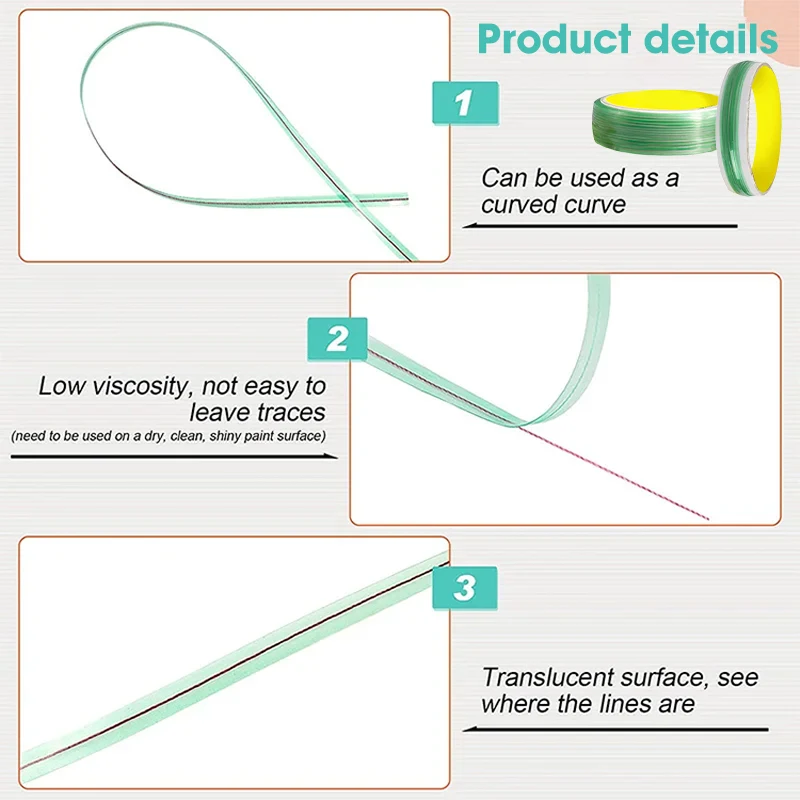 5/10/15M Vinyl Wrap Car Stickers Knifeless Tape Flexible Sturdy Color Change Film Car Motorcycle Boat Film Cutting Tools