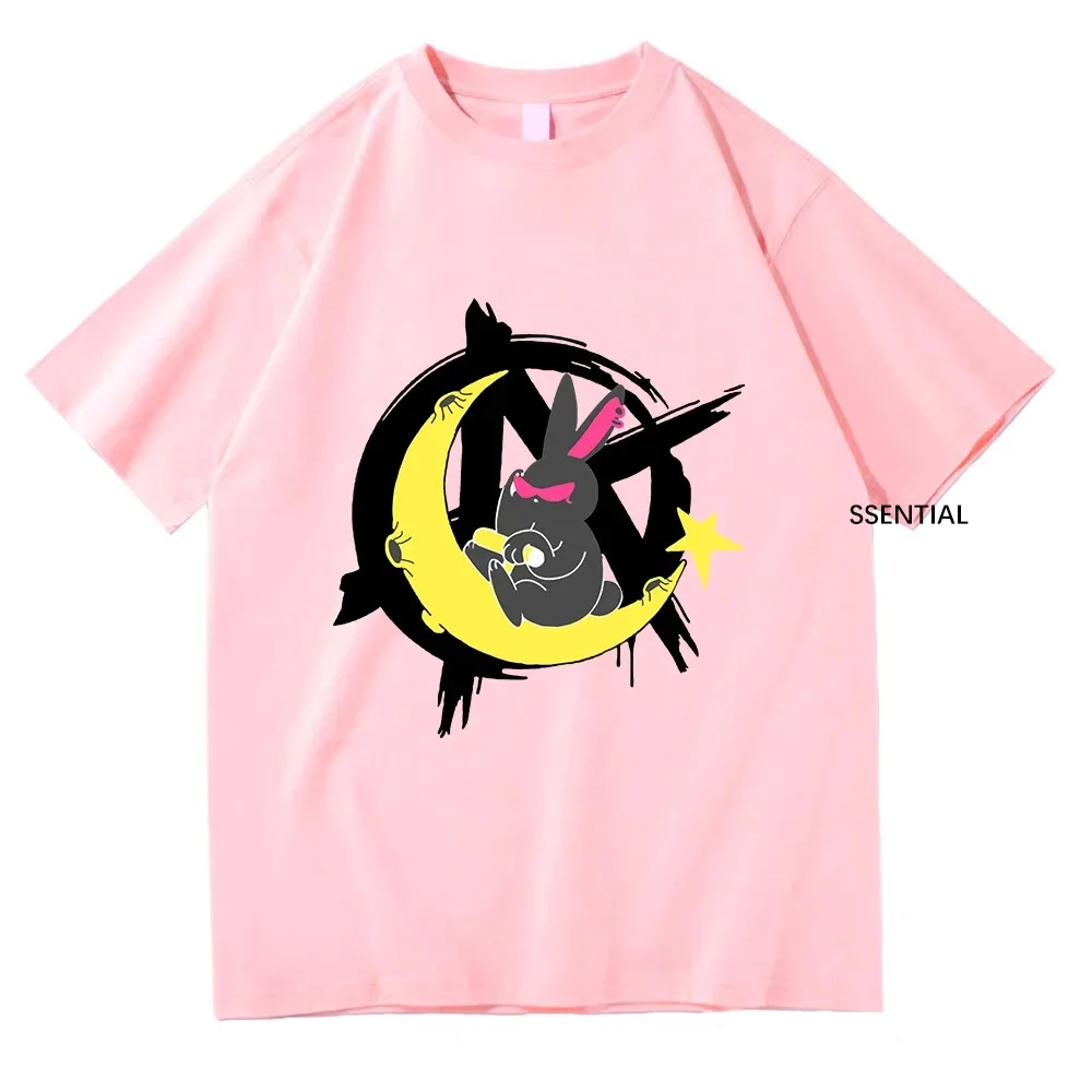 Ateez Crazy Form Rabbit Mito Moon T Shirts Kawaii Men/Women Aesthetic T-Shirt Unisex High Quality Cotton Tees Vintage Clothes