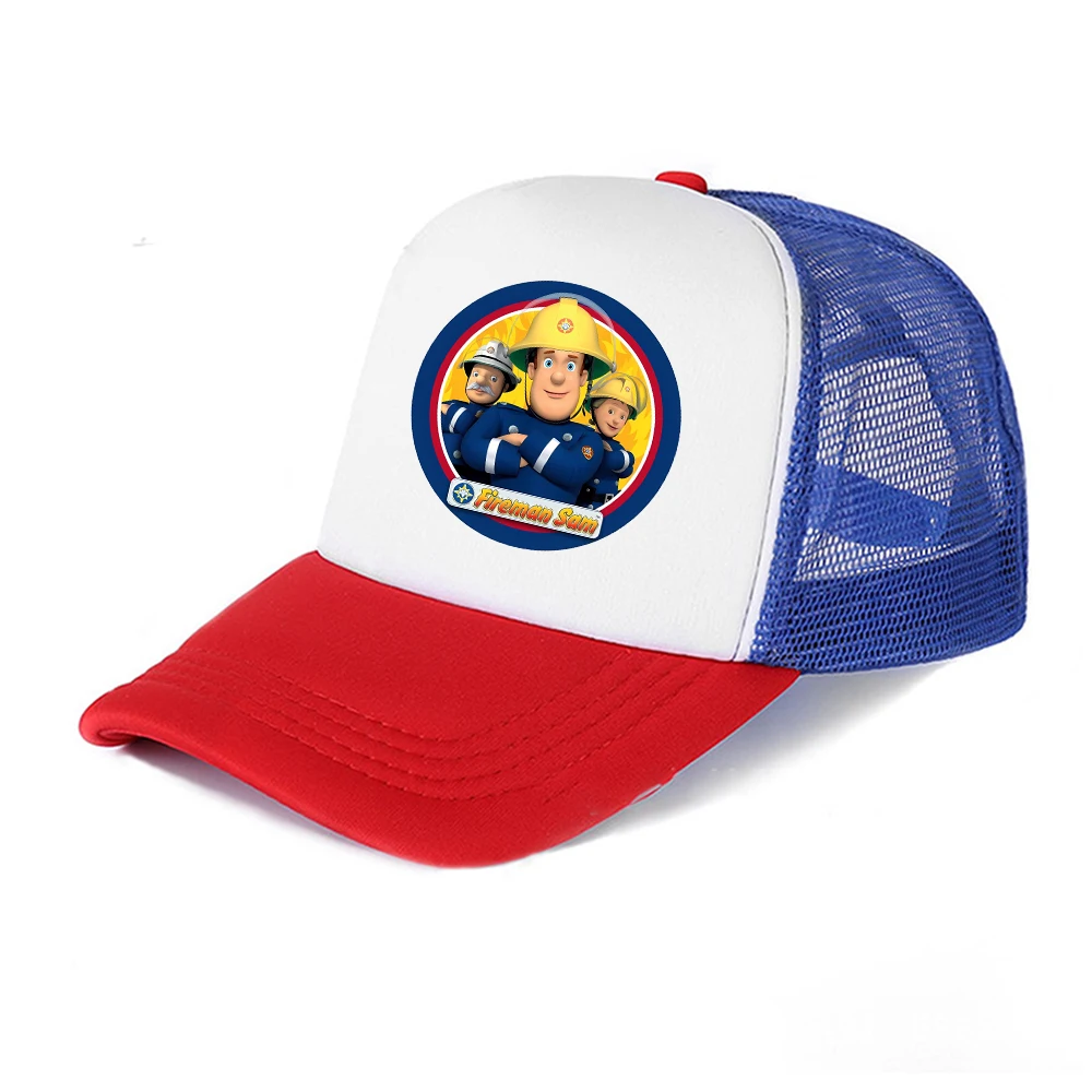 Fireman Sam Baseball Cap Children Cartoon Anime Figure Print Hat Boy Girl Breathable Kid Hat HipHop NetCap Kawaii kids Toy Gift