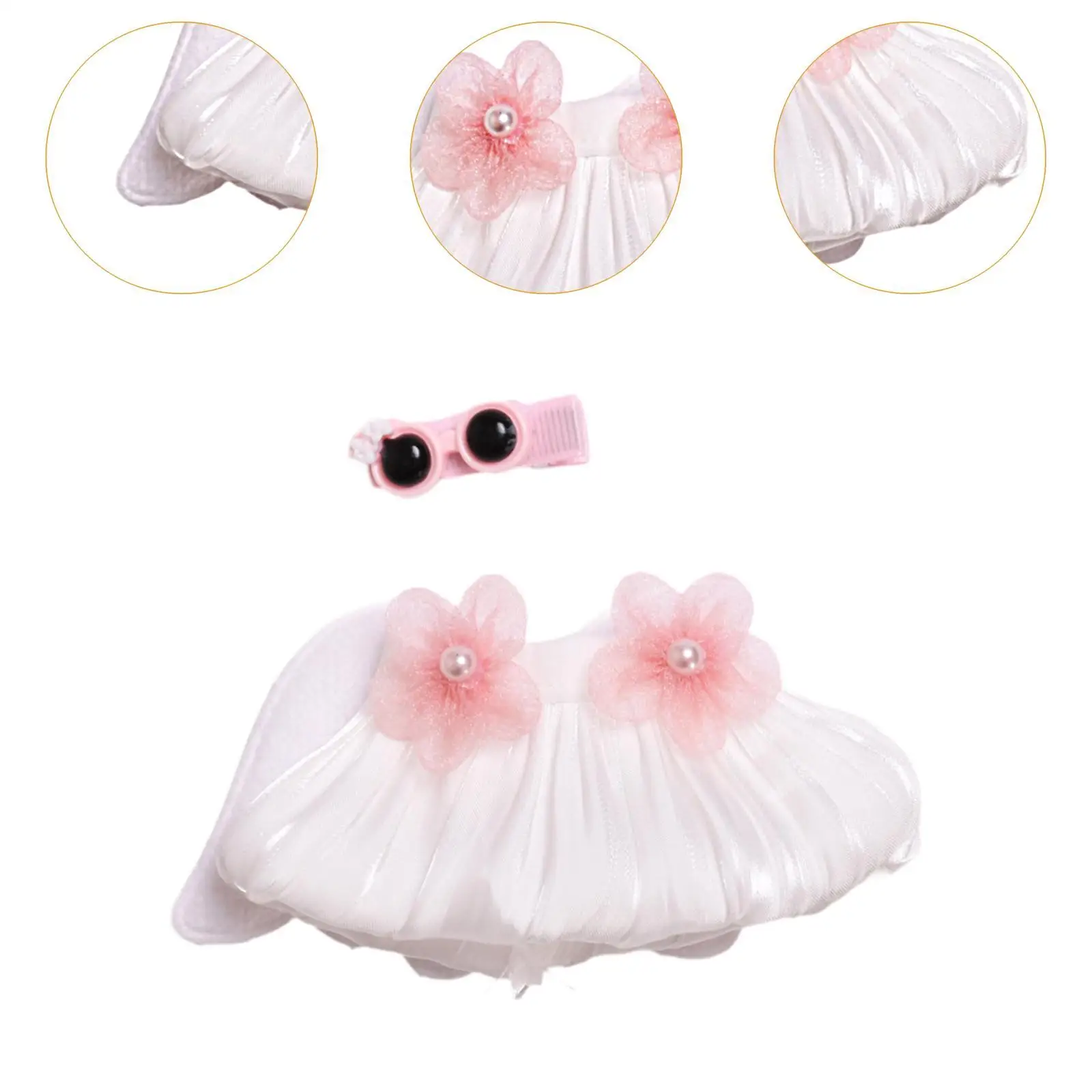 Robe beurre avec décoration aile d'ange, accessoire de costume pour poupées à pendentif de 15cm, habillage de poupées bébé fille, cadeaux de Thanksgiving