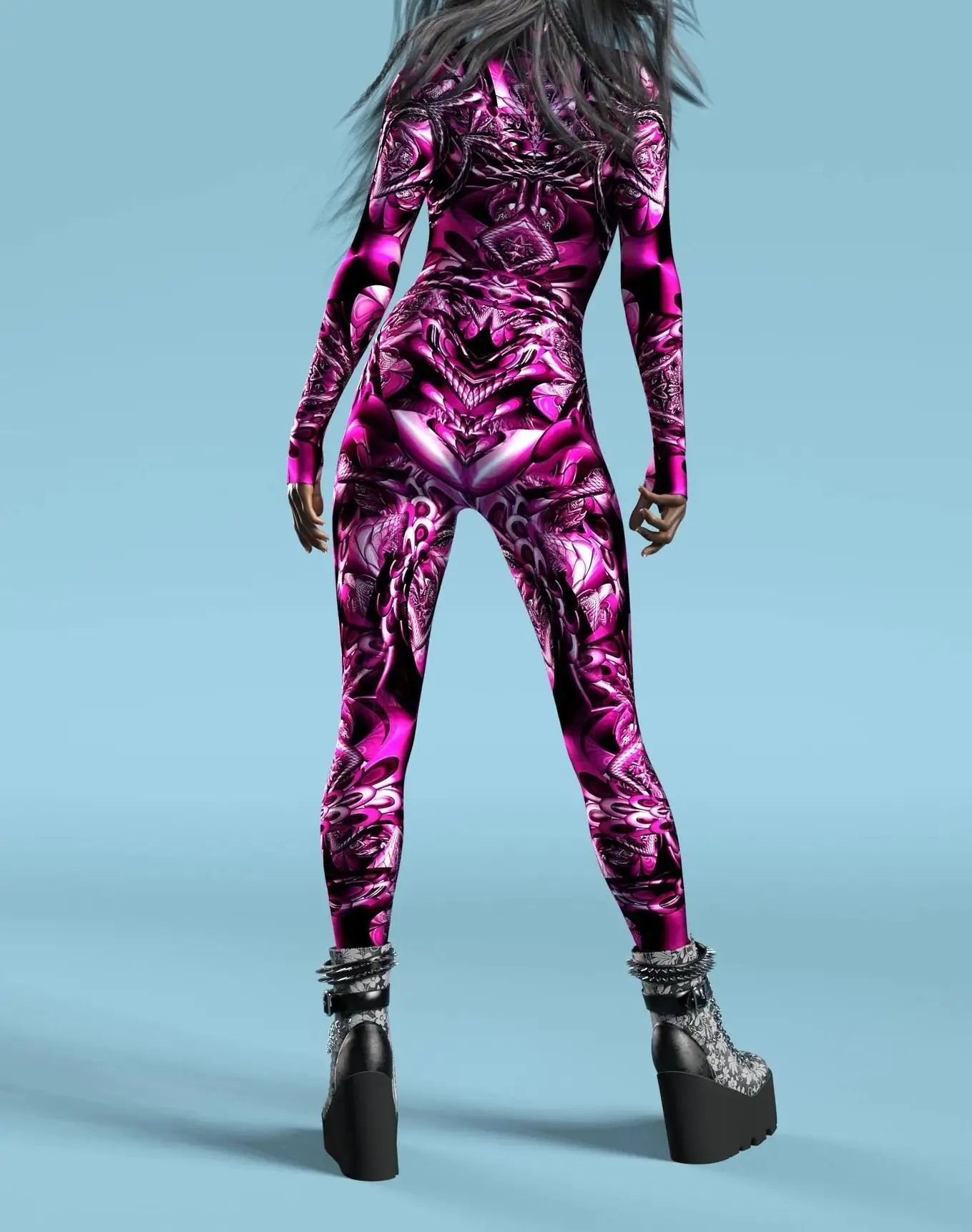 Armour Cyber Damen Cosplay Punk Jumpsuit Kostüm für Feiertage, Halloween-Party, Ausgefallene Aufführungen, Bodysuits, Rompers, Zentai – Detail 19