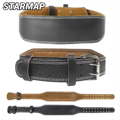 Professional Waist Support Sports Safety Belt Protection Fitness Deep Squat Weightlifting Training Cowhide Weightlift Deadlift