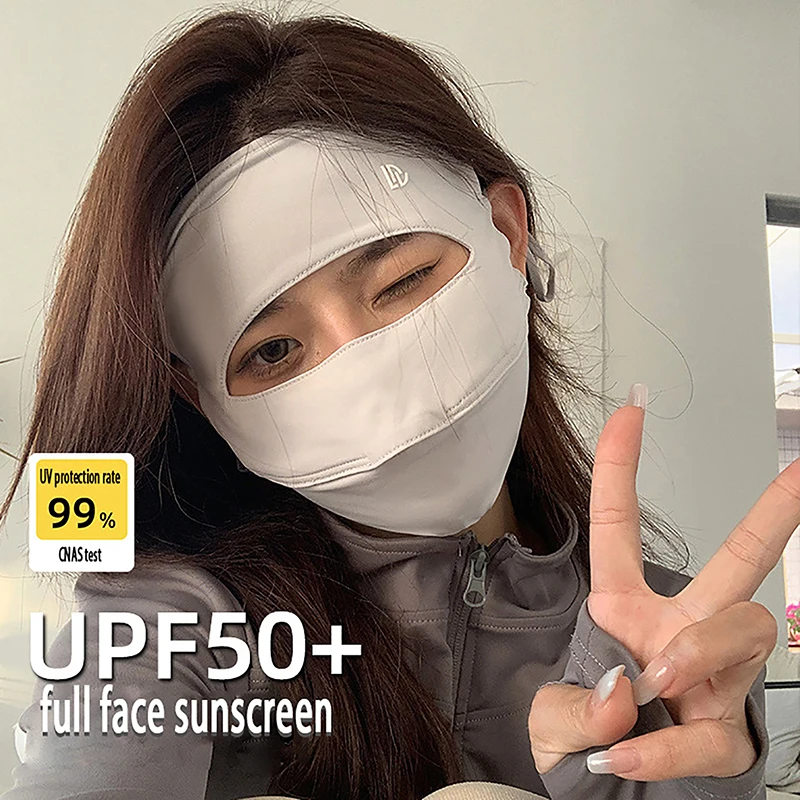 Sunscreen Mask Summer Thin Section Full Face Sun Mask Uv Outdoor Fashion Breathable Ice Silk Mask Face Kini