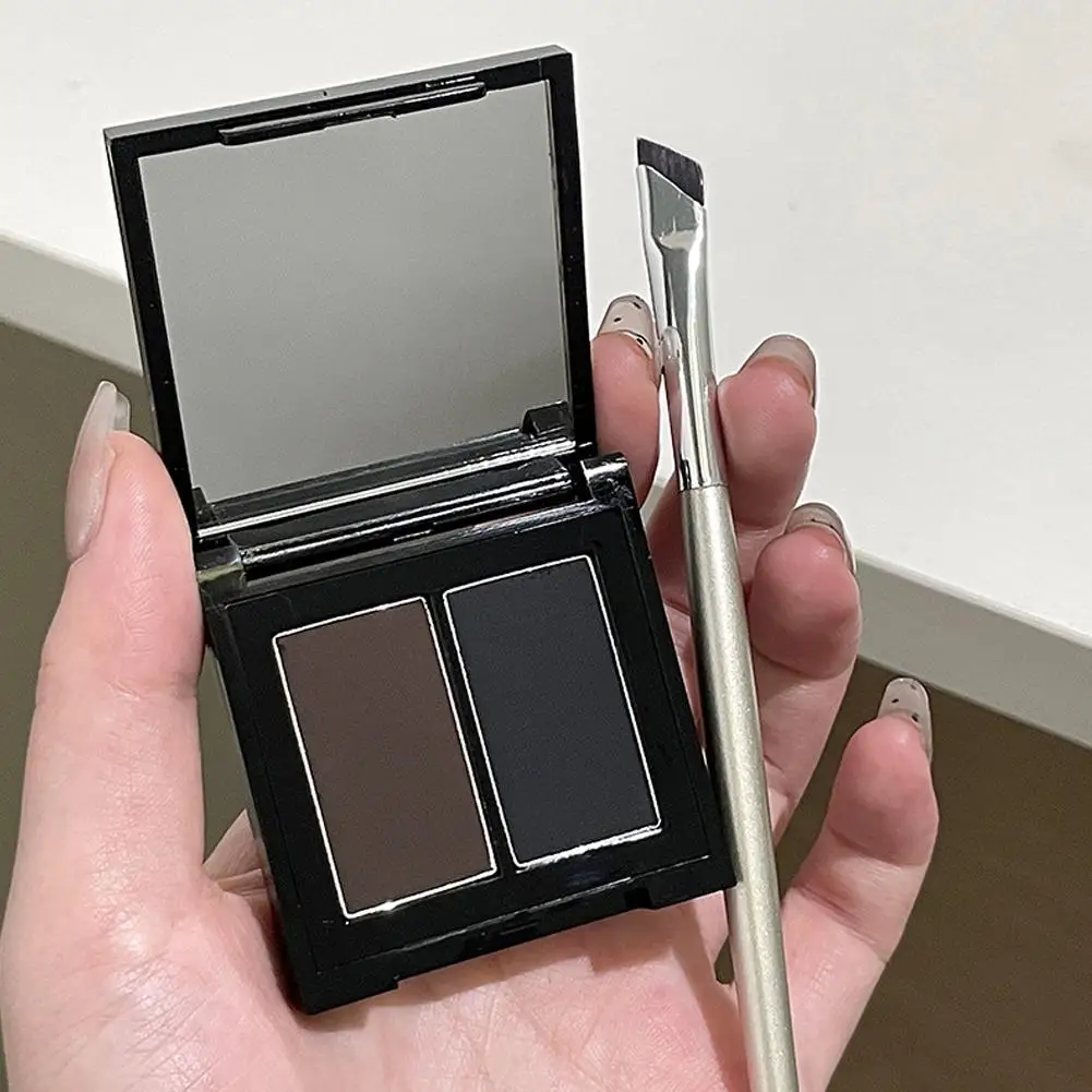 ダブルカラー防水マットアイライナーパウダークイックメイクアップ化粧品ドライスムーズシャドウブラックアイブラウンメイクアップフォーミュラ Natur R2Z7