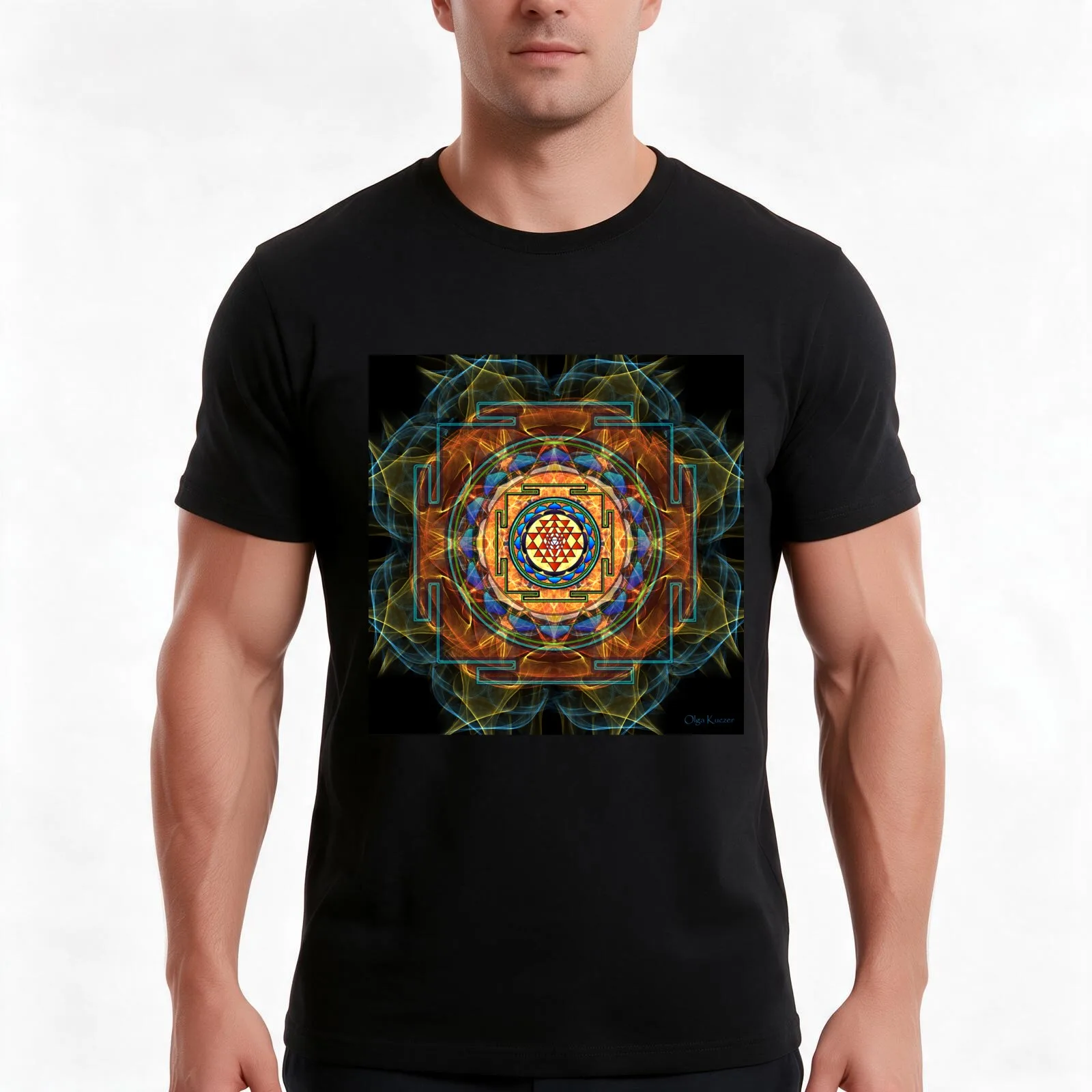 The Sri Yantra - Sacred Geometry T-Shirt Summer Casual Cotton Tee Oversized Streetwear Tops Vintage Graphic Print