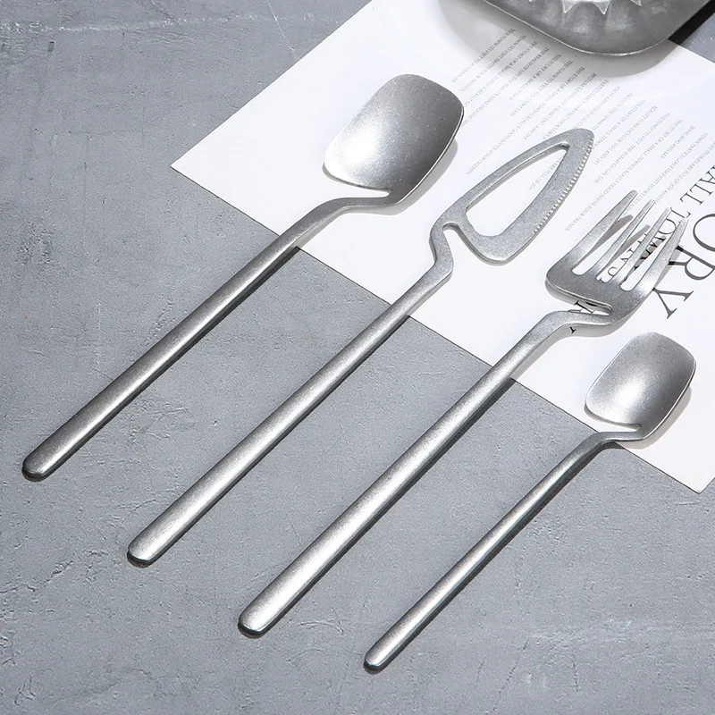 LMM stainless steel snowflake sand hanging cup tableware old steak knife fork spoon hanging wall