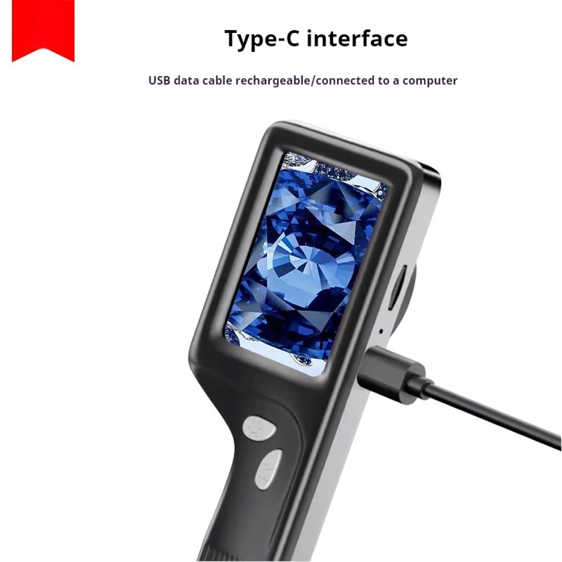 Portable Digital Microscope with 2.4-Inch Screen for Antique Identification, Skin and Hair Observation Microscope