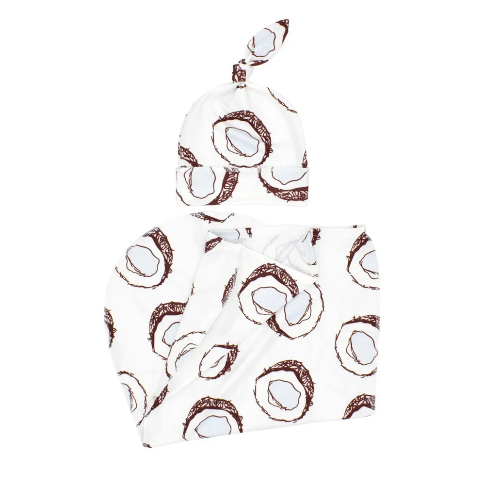 1 قطعة قماط حكيم لحديثي الولادة كيس نوم متماسك ناعم قابل للتمدد مع قبعة مثالية للتصوير الفوتوغرافي والاستخدام اليومي كيس قماط