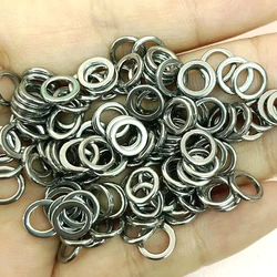 TAKEDO 50PCS/Bag 304 Stainless Steel Seamless Single Lap Circle Solid Ring Fishing Accessories Connect Fish Hooks Fishing Lures