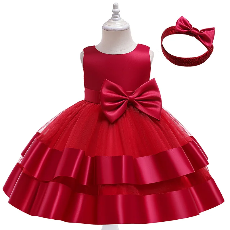 Children Girl Princess Dress 2023 New Fashion Sleeve Party Birthday Costume Toddler Outfit Patchwark Solid Tutu Dress for 1-7Y