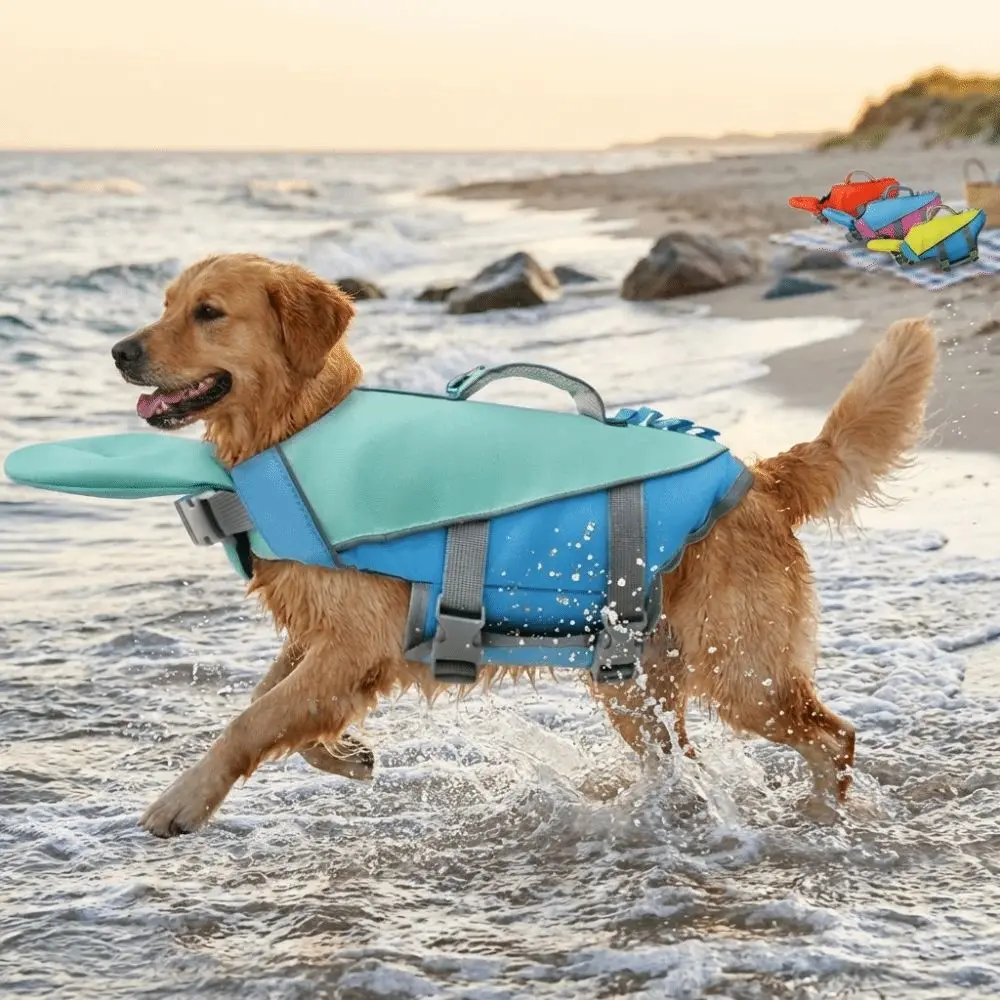 

Reflective Stripes Dog Life Jacket Large Buoyancy Breathable Pet Life Vest Adjustable Safety Vest Sailing Activities