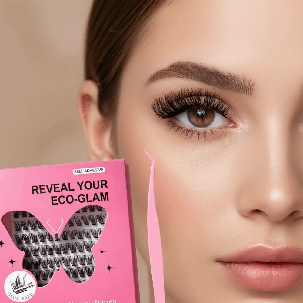 Natural Look DIY Lashes Extension Kit Fluffy No Glue Needed False Eyelashes Easy Application Self Adhesive Lash Clusters view 2
