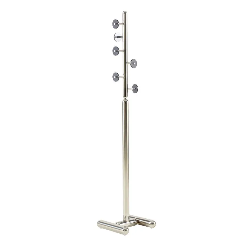 

Italian light luxury hanger, stainless steel floor-to-ceiling bedroom, simple clothes by the bedside, metal coat rack