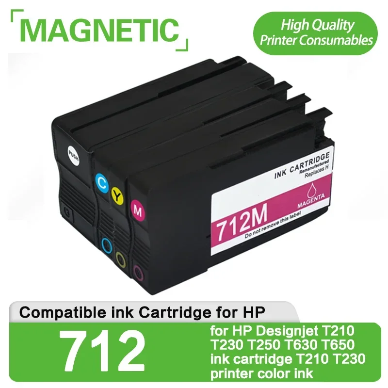 Cartucho de Tinta para hp Designjet Tinta Colorida 712xl T210 T230 T250 T630 T650 T210 T230 Novo