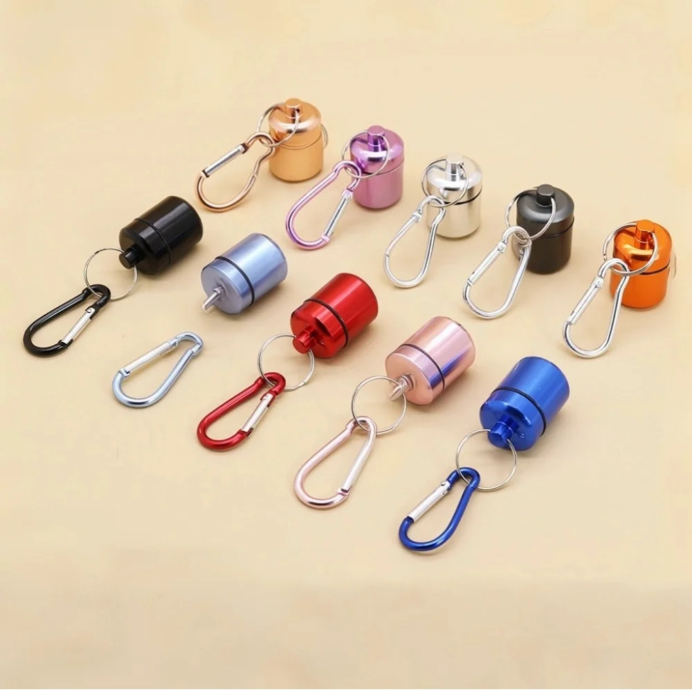 جديد Premuim المحمولة الألومنيوم مقاوم للماء حبوب منع الحمل صندوق سدادة الأذن المفاتيح حاوية السفر للمجوهرات أو سدادات الأذن أنيق #1