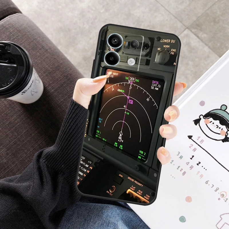Aviation Helicopter Cockpit Instrument Cover For Xiaomi Redmi Note 14 Pro 9 10 11 12 13 Pro 12S Case For Redmi 14C 12C 10C 13C