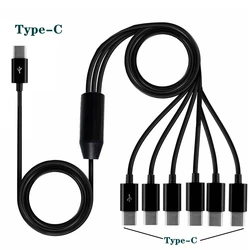 Mathiateur de câble USB Type-C vers USB C mâle Y, 1 mâle vers 2, 3, 4, 6 ports, multiple date de charge rapide, pour smartphone et tablette