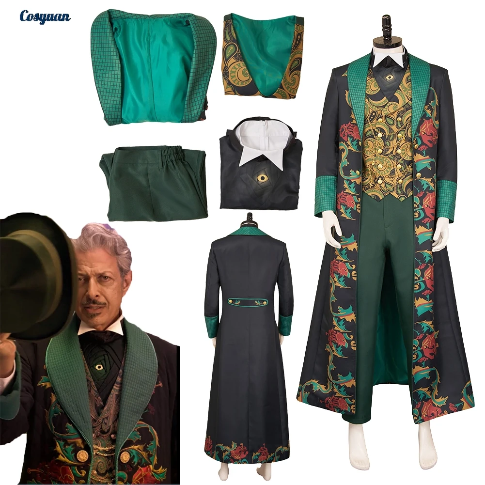 

2025 Movie Wicked Cosplay The Wonderful Wizard Clothes Men Party Disguise Roleplay Halloween Costume Carnival Outfit Suit