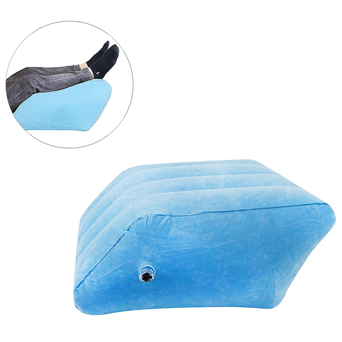 

1Pcs Blue Inflatable Leg Pillow Portable Lightweight Support for Legs Feet Rest Optimal Body Position Recovery Inflatable Pillow