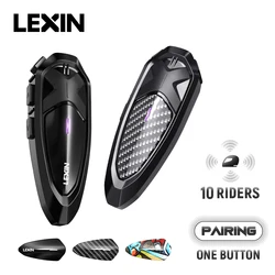 New  LEXIN-GTX 2PC Motorcycle Intercom Bluetooth 5.0 Helmet Headset Talk& Listen to Music At One Time One Button Pairing