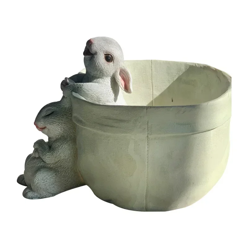 Creative Flowerpot Balcony Garden Simulation Lovely Rabbit Garden Gardening Plant Decoration Landscaping Small Animals Potted