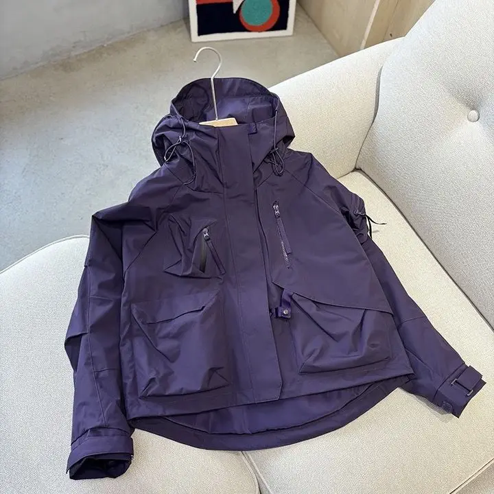 

Однотонное пальто с капюшоном Design Sense для женщин, весна-осень 202, универсальное модное повседневное свободное пальто