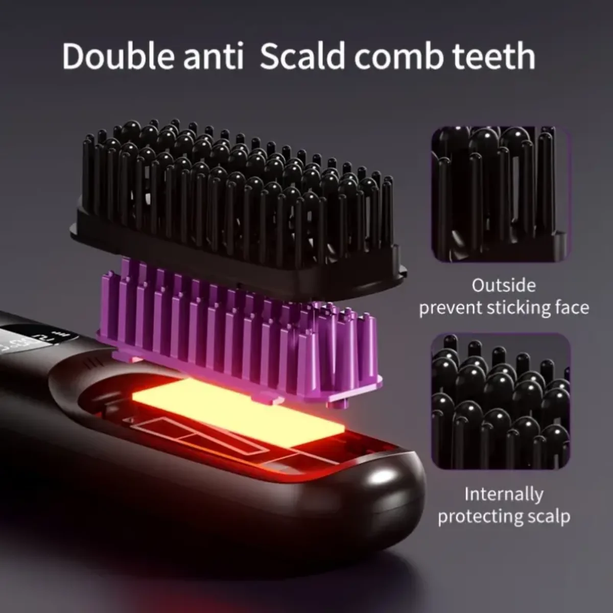 New Arrival Portable Large Capacity Double Anti Scald Comb Teeth Third Gear Adjustment Straight Hair Comb Brush