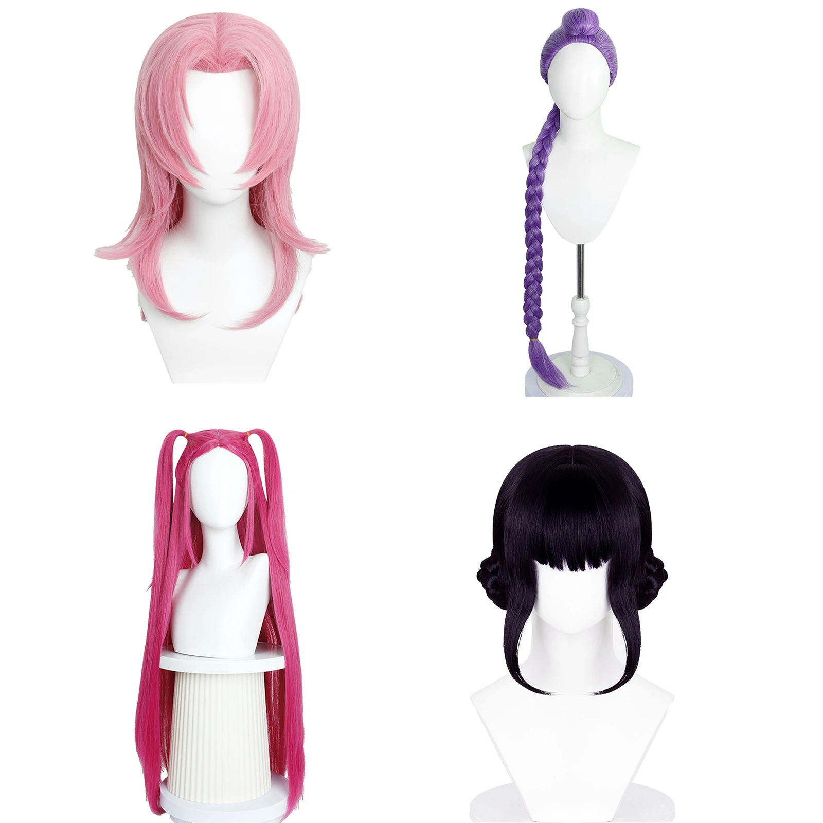

Anime Kpop Romance Cosplay Wig Rumi Purple Ponytail Mira Cosplay Wig Anime Zoe Meatball Head Heat Resistant Synthetic Wig