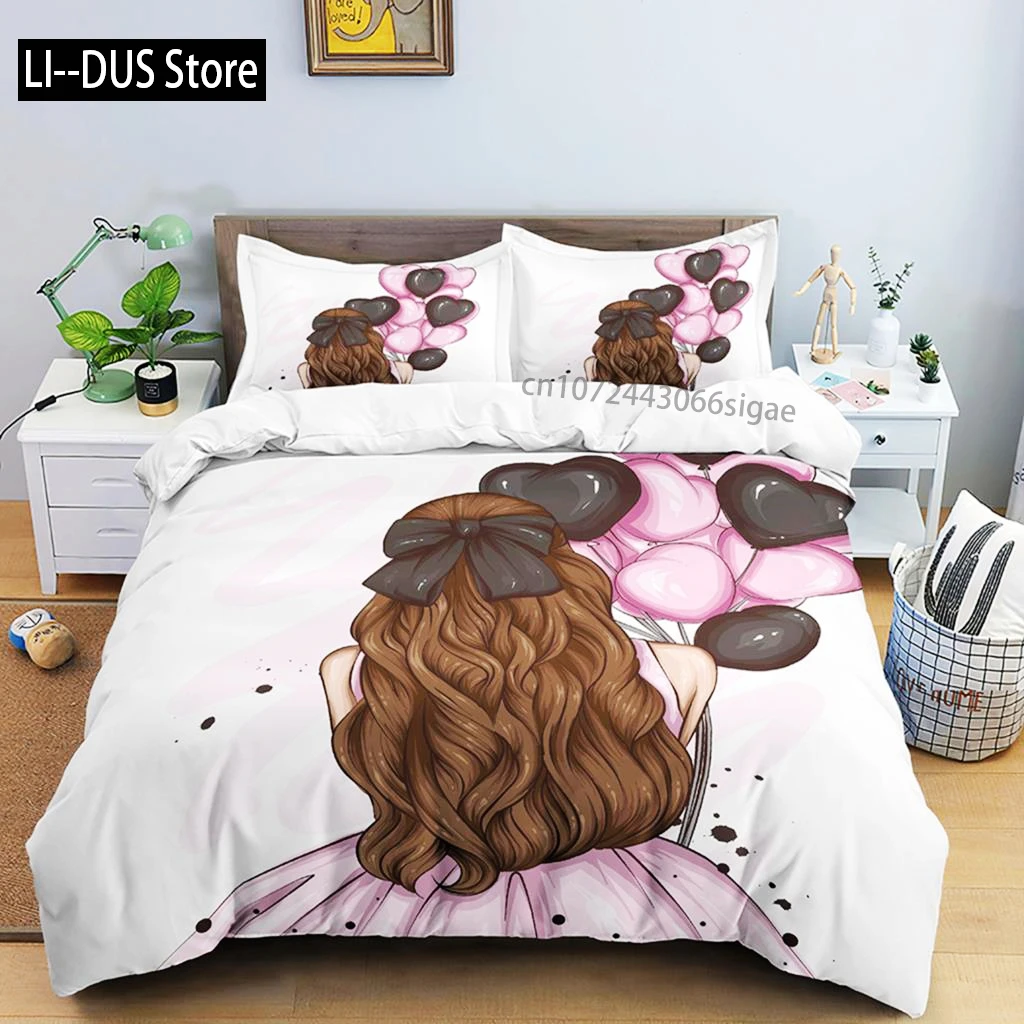 

Cartoon Ballerina Duvet Cover Bedding Set For Girls Kid Cute Ballet Princess Dancer Quilt Cover Birthday Gift Bedroom Decoration