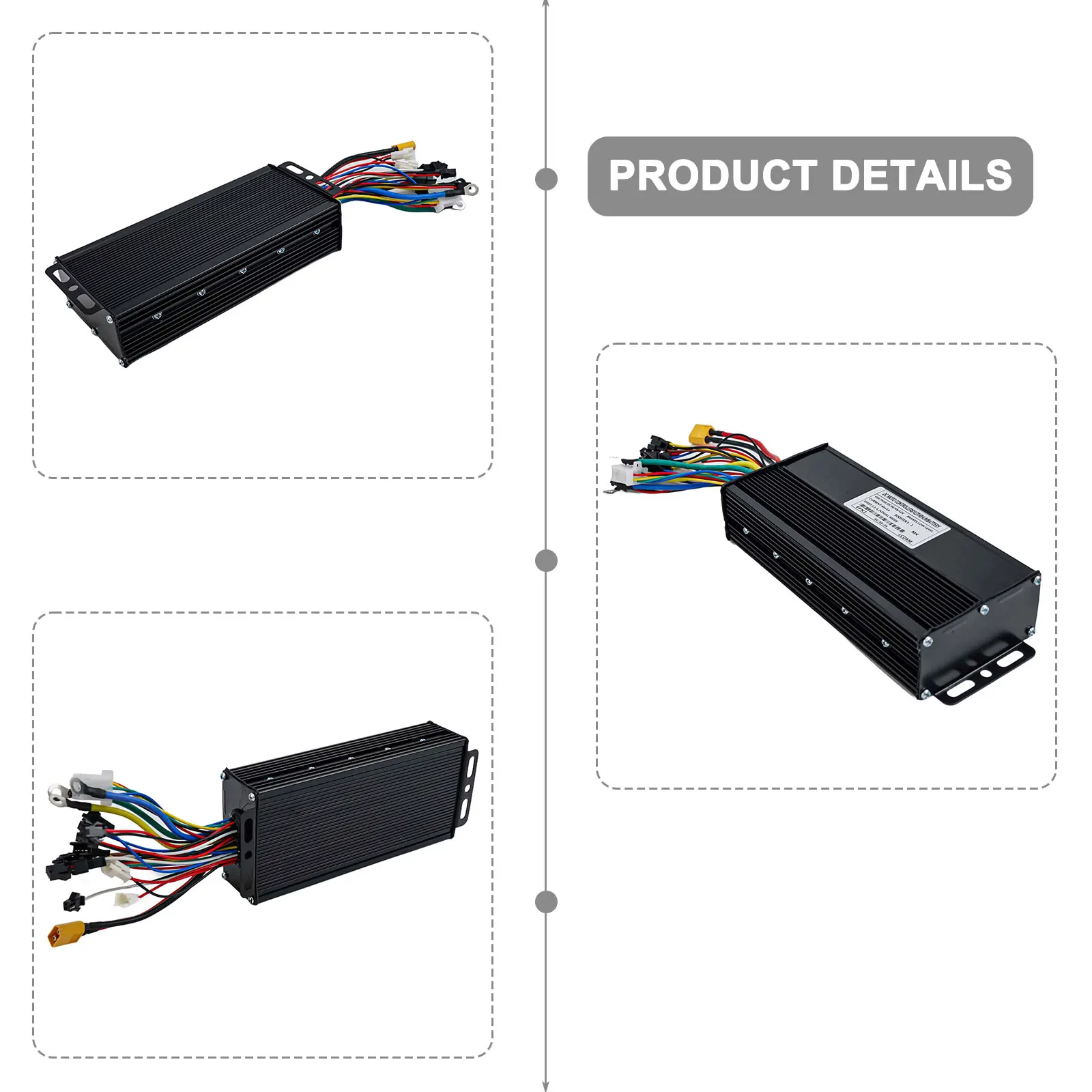 

185x82x41mm Sine Wave Controller Aluminium Alloy Material Avoid Thermal Overloading Precision Wiring Design E-bike Upgrades